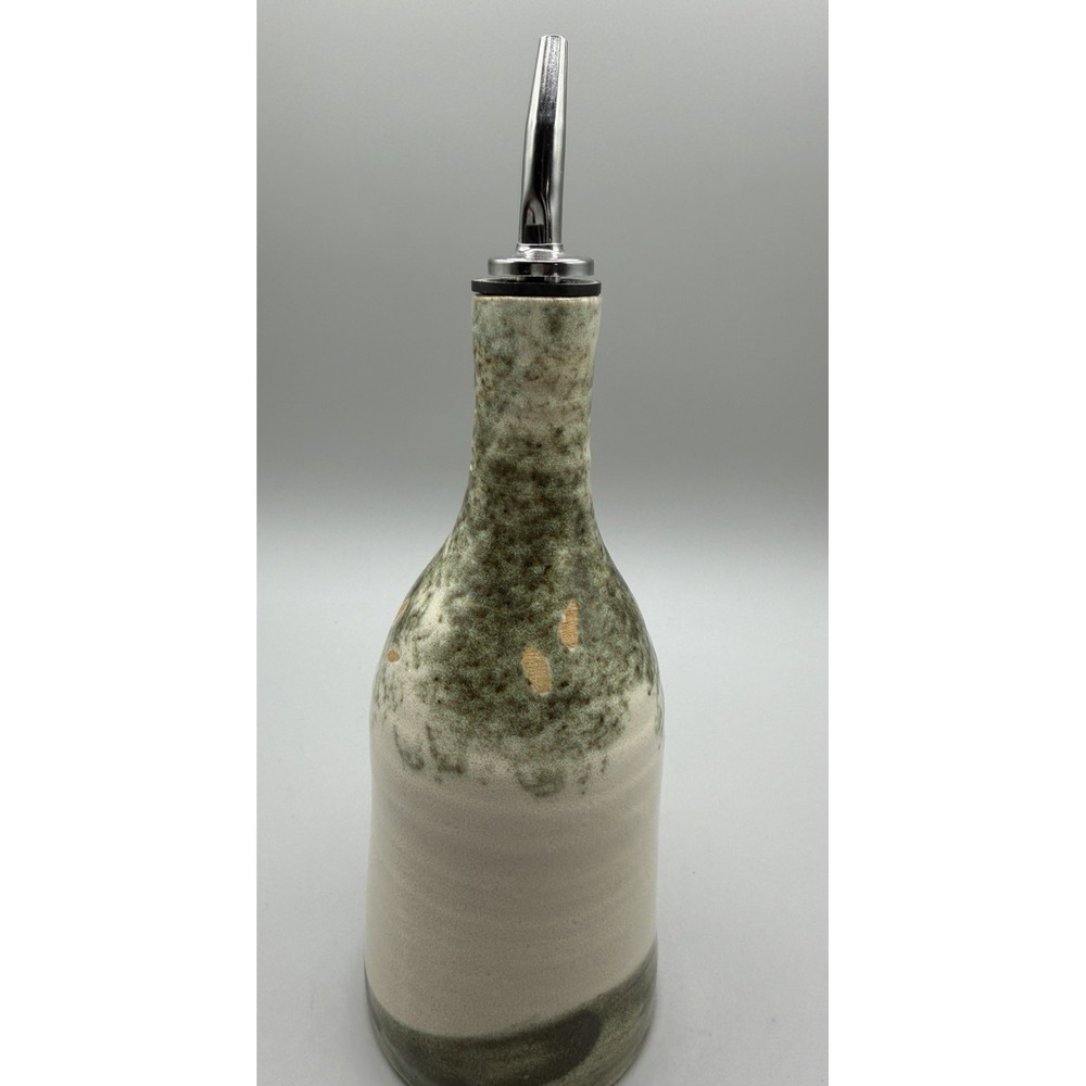 Hand Glazed Earthy Tree Of Life Large  Olive Oil Dispenser Signed - Picture 6 of 8